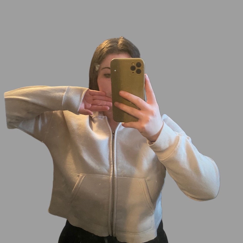 Women's Light Gray Zip-Up Jacket